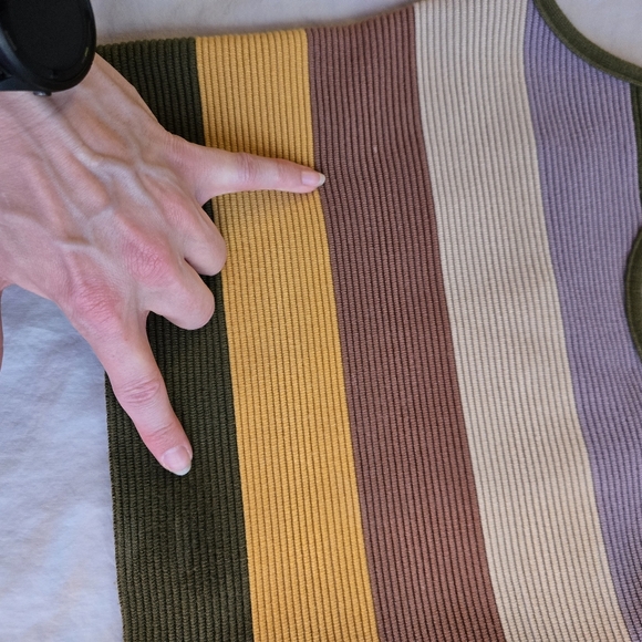 Dreamers Retro Stripe 90s Y2K Knit Spaghetti Strap Tank Top XS - Picture 8 of 9